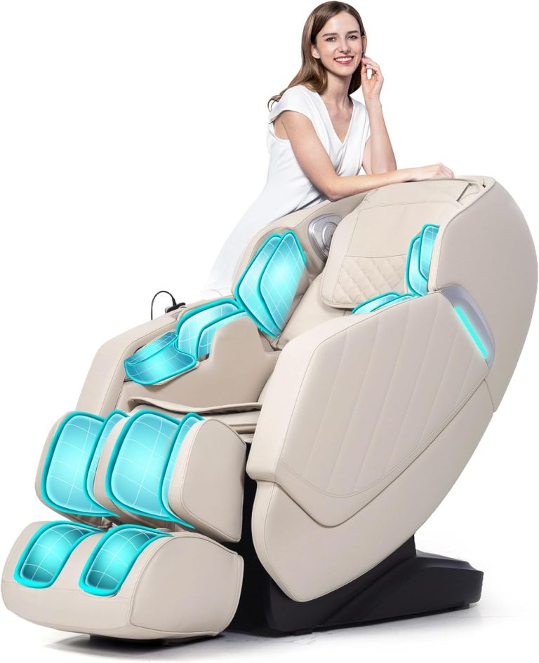 HealthRelife Fauteuil de Massage pour Tout Le Corps - Chaise de Massage Intelligente Zero Gravity - Mains robotiques 3D avec Rail SL - Fauteuil de Relaxation Bluetooth